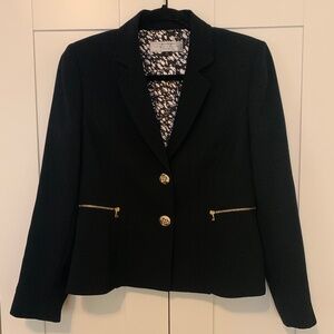 Vintage Tahari Gold-Tone Button and Zipper Blazer